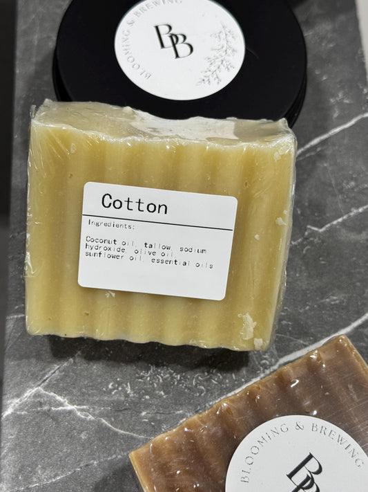 handmade natural cotton scented soap bar
